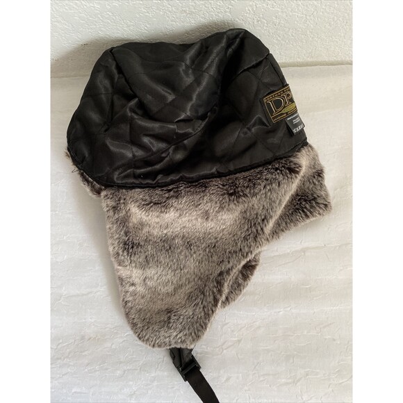 Dorfman Pacific DPC Ear Flap Hat Grey Faux Fur w Quilted Lining Trapper Hat S/M - Picture 7 of 8